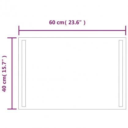 1 VidaXL Badrumsspegel LED rektangulr 60x40 cm