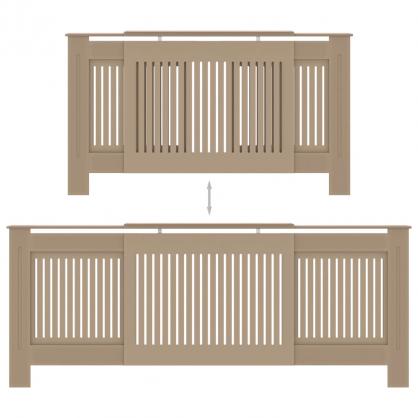 1 VidaXL Elementskydd MDF vertikala ribbor natur 205 cm