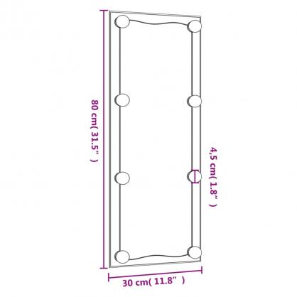 1 VidaXL Vggspegel med LED-belysning rektangulr 30x80 cm glas