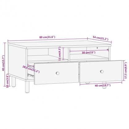 1 VidaXL Soffbord 80x54x40 cm massivt akaciatr