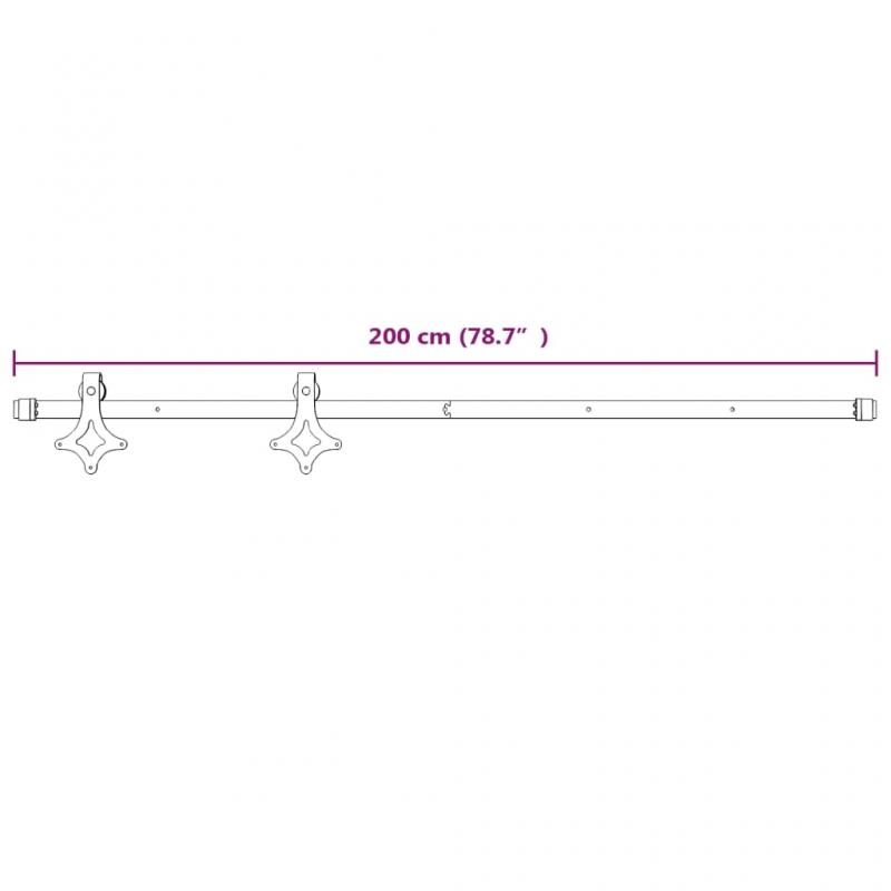 1 VidaXL Skjutdrrsbeslag 200 cm stl vit