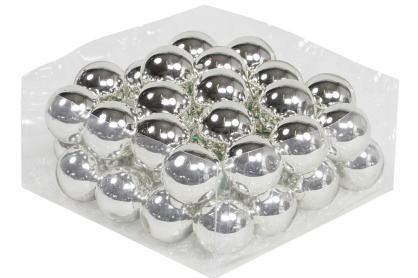 1 A Lot decoration Glaskula.Bas Silver Klar 4cm 36st