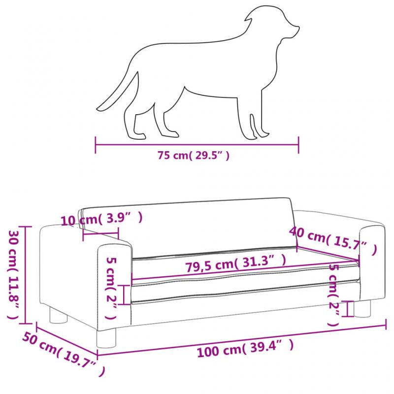 1 VidaXL Hundsng Hundbdd med frlngning mrkgr 100x50x30 cm sammet