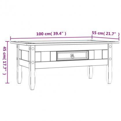 1 VidaXL Soffbord mexikansk coronastil furu 100x55x45 cm