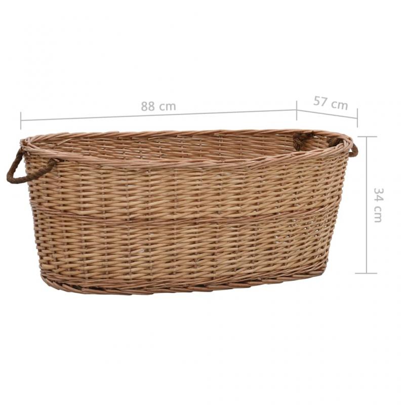 1 VidaXL Vedkorg med brhandtag 88x57x34 cm naturlig pil