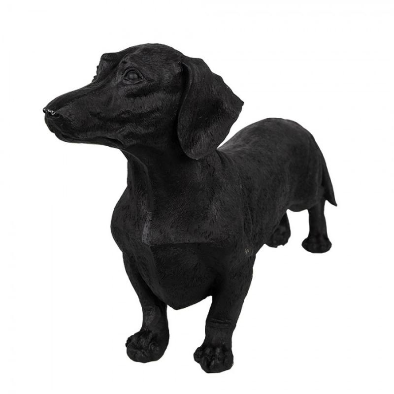 1 Clayre Eef Dekoration Figur Djur Hund 37x11x23 Cm Svart polyresin