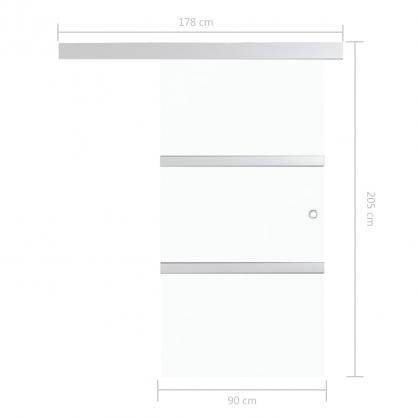 1 VidaXL Skjutdrr ESG-glas och aluminium 90x205 cm silver