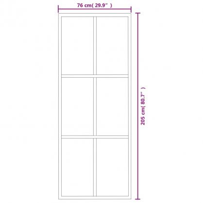 1 VidaXL Skjutdrr ESG-glas och aluminium 76x205 cm svart