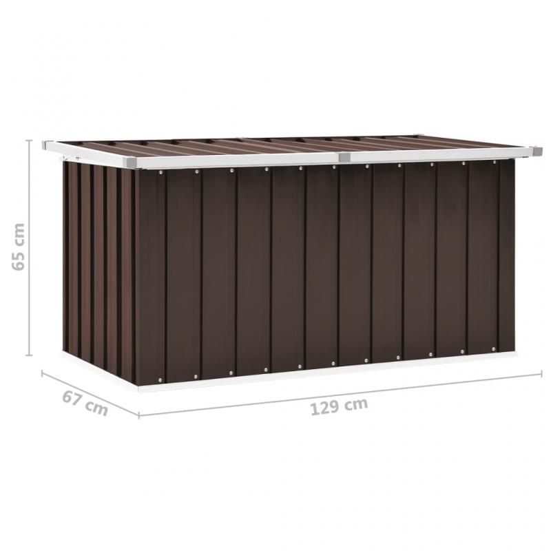 1 VidaXL Dynbox Galvaniserad brun 129x67x65 cm