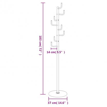 1 VidaXL Kldhngare svart 183 cm pulverlackerat jrn