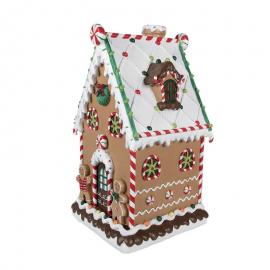 1 Clayre Eef Juldekoration Pepparkakshus XXL 51 cm Brunt polyresin