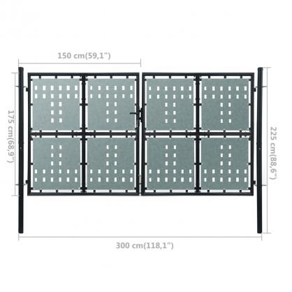 1 VidaXL Grind dubbeldrr svart 300 x 225 cm