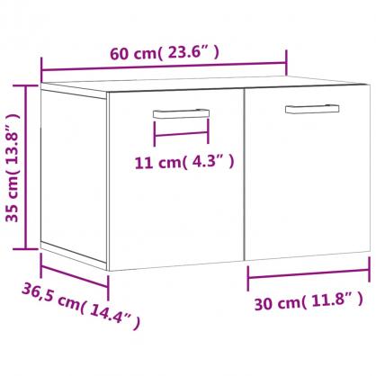 1 VidaXL Vggskp gr sonoma 60x36,5x35 cm konstruerat tr