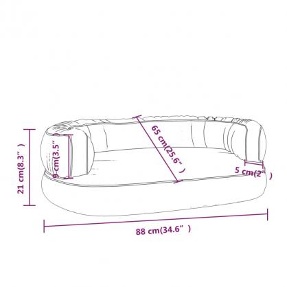 1 VidaXL Hundsng Ergonomisk hundbdd gr 88x65 cm konstlder