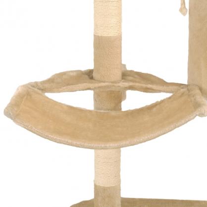 1 VidaXL Kattmbel Kattrd Vggmonterad med klspelare i sisal 194 cm beige