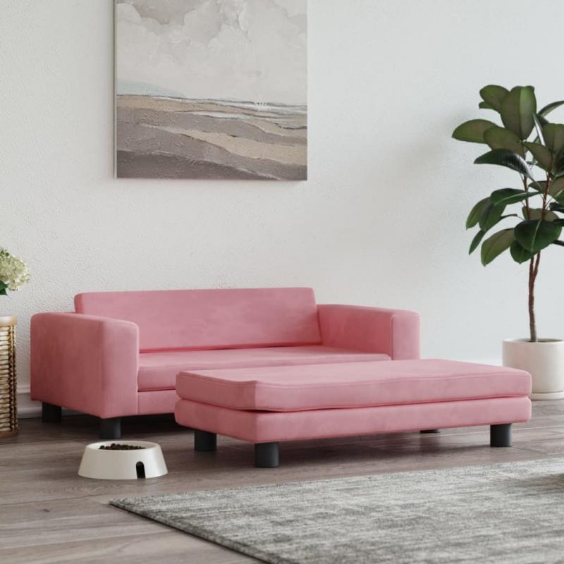 1 VidaXL Hundbdd sammet med frlngning 100x50x30 cm rosa