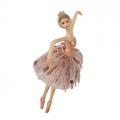 1 Clayre Eef Julgranspynt Ballerina 15 cm Rosa Polyresin