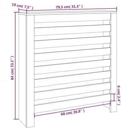 1 VidaXL Elementskydd massiv furu horisontala ribbor vit 79,5x19x84 cm