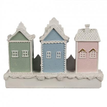 1 Clayre Eef Juldekoration Pepparkakshus 13x4x10 cm Vit