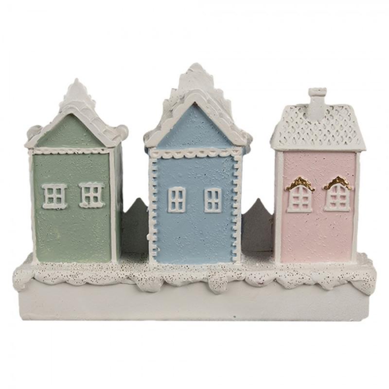 1 Clayre Eef Juldekoration Pepparkakshus 13x4x10 cm Vit