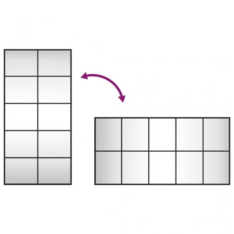 1 VidaXL Vggspegel svart 50x100 cm rektangulr jrn