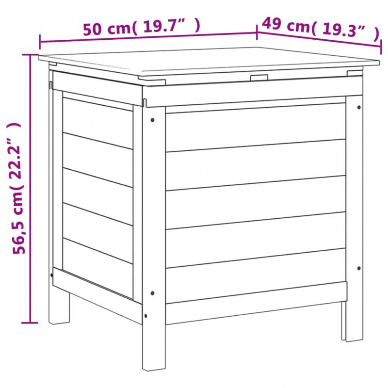 1 VidaXL Dynbox massiv grantr brun 50x49x56,5 cm