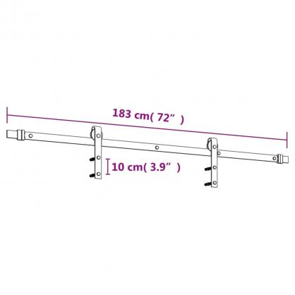 1 VidaXL Skjutdrr med beslag 070x210 cm massiv furu svart