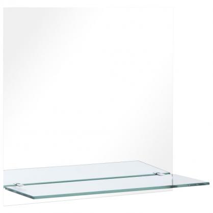 1 VidaXL Badrumsspegel med hylla 60x60 cm hrdat glas