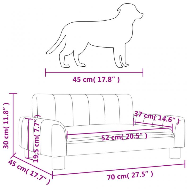 1 VidaXL Hundsng Hundbdd taupe 70x45x30 cm tyg