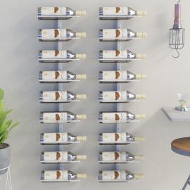 1 VidaXL Väggmonterat vinställ för 18 flaskor vit järn