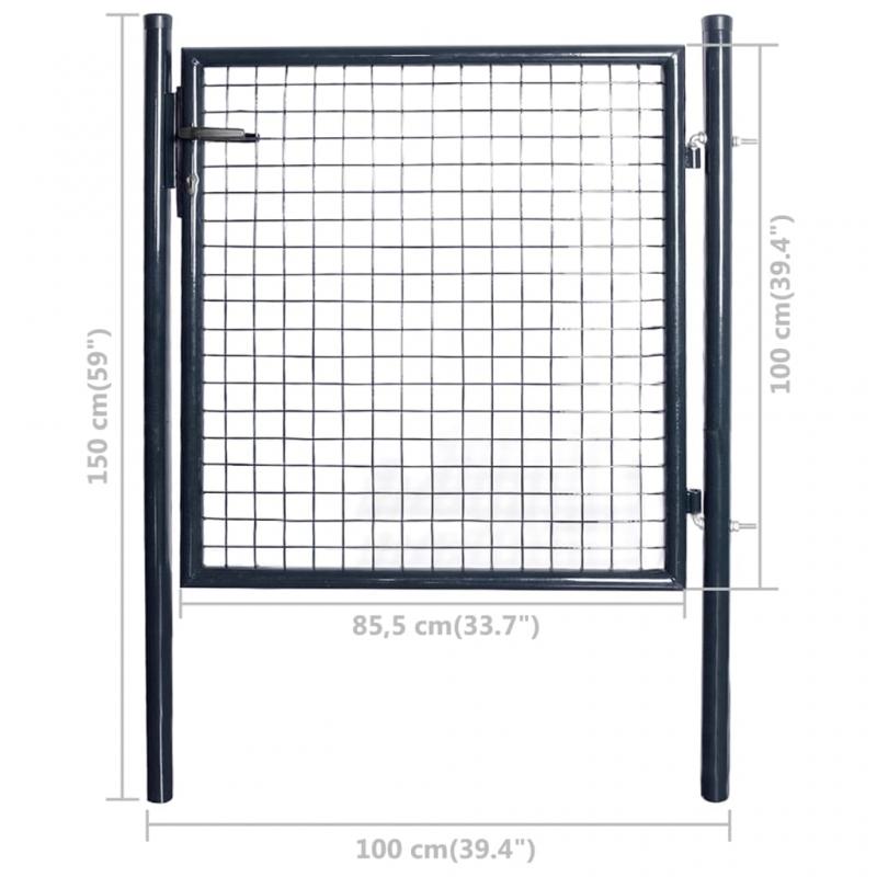 1 VidaXL Ntgrind fr trdgrd galvaniserat stl gr 85,5x100 cm