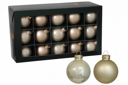 1 A Lot decoration Julgranspynt Glaskula.Bas Champagne Mix 15-pack 6cm