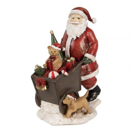 1 Clayre Eef Juldekoration Tomte 12x8x15 cm Rd Polyresin