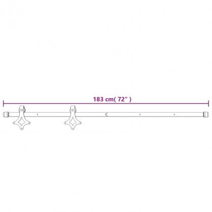 1 VidaXL Skjutdrr med beslag 070x210 cm massiv furu svart