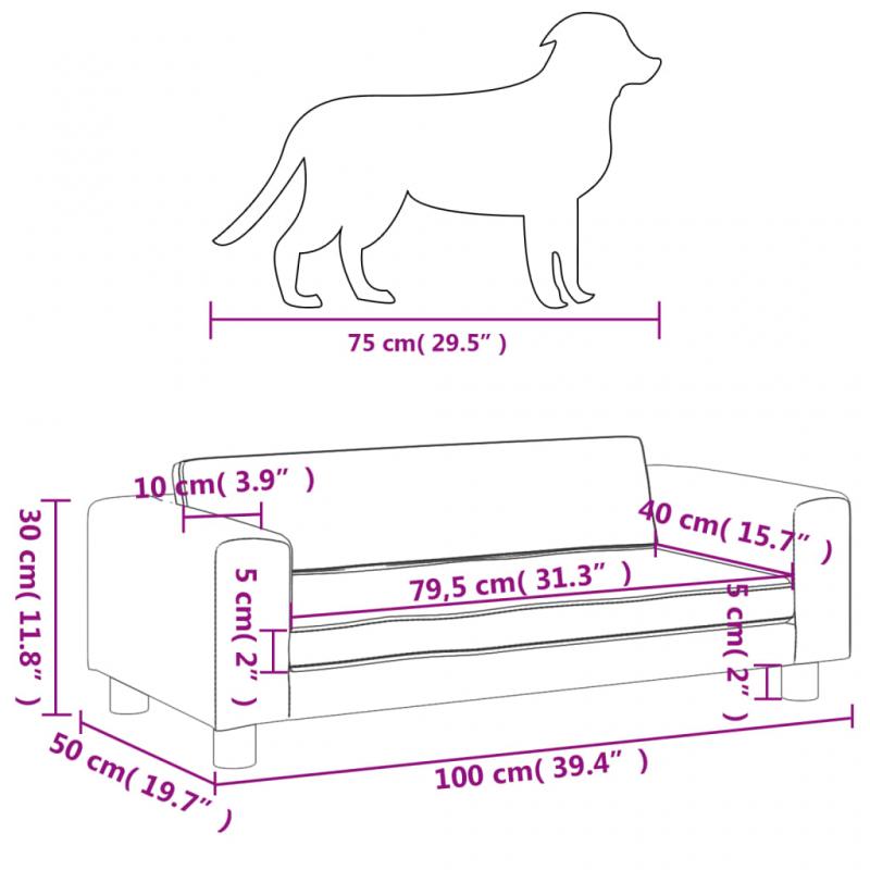 1 VidaXL Hundsng Hundbdd med frlngning svart 100x50x30 cm sammet