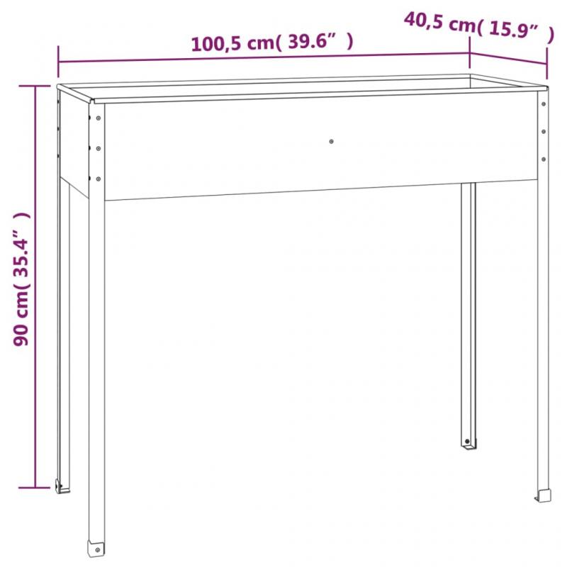 1 VidaXL Blomlda p stativ antracit 100,5x40,5x90 cm galvaniserat stl