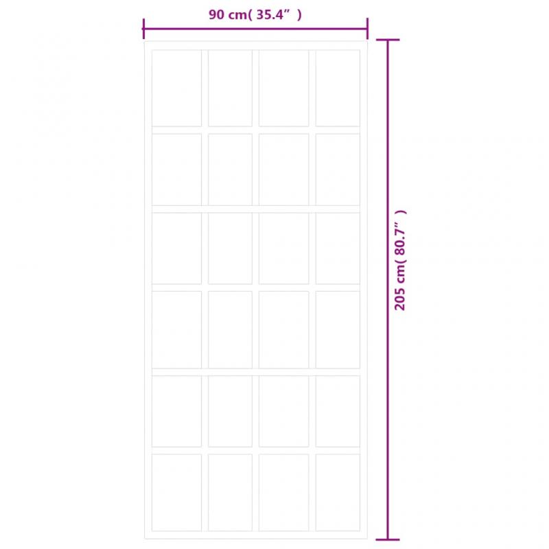 1 VidaXL Skjutdrr ESG-glas och aluminium 90x205 cm svart