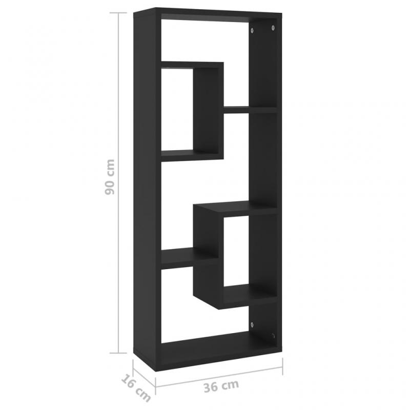 1 VidaXL Vgghylla 36x16x90 cm svart konstruerat tr