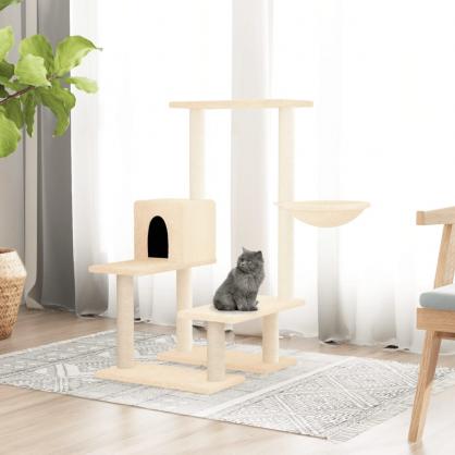 1 VidaXL Kattmbel Kattrd med klspelare sisal grddvit 94,5 cm