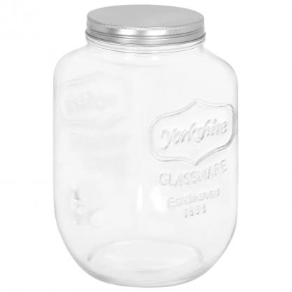 1 VidaXL Glasbehllare med tappkran 2 st 8050 ml glas