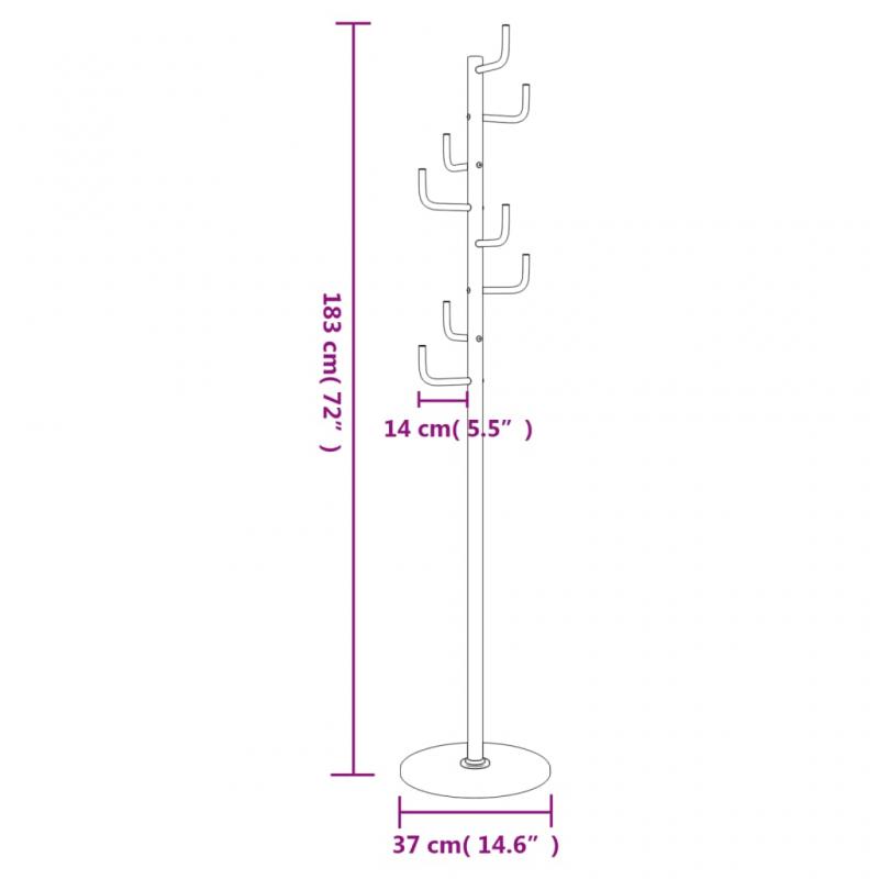 1 VidaXL Kldhngare vit 183 cm pulverlackerat jrn