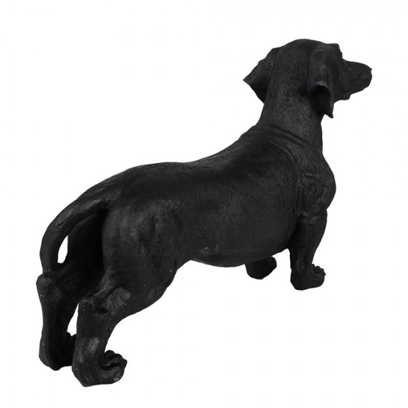 1 Clayre Eef Dekoration Figur Djur Hund 37x11x23 Cm Svart polyresin