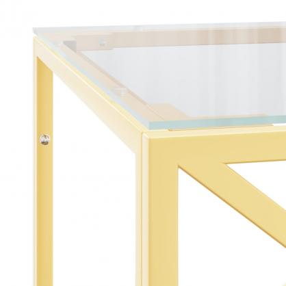 1 VidaXL Soffbord rostfritt stl guld och hrdad glas 110x45x45 cm