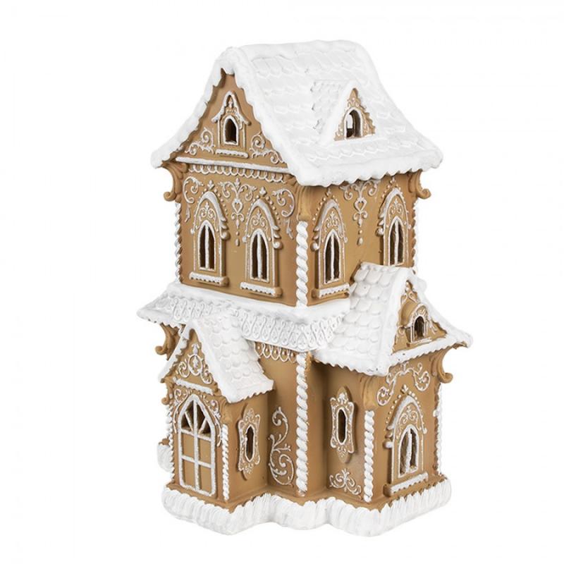 1 Clayre Eef Pepparkakshus med LED Belysning 28x21x37 cm Brun