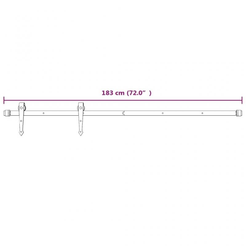 1 VidaXL Skjutdrrsbeslag 183 cm stl vit