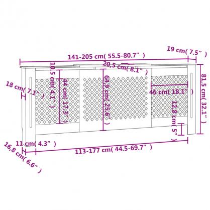 1 VidaXL Elementskydd MDF mnster svart 205 cm