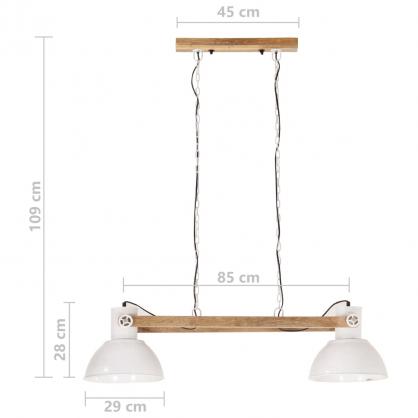 1 VidaXL Taklampa Pendellampa industriell vit 2x29 cm 25 W vit 109 cm E27