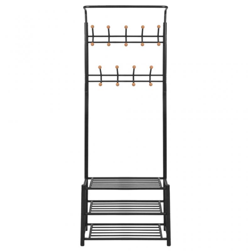 1 VidaXL Kldhngare med skohylla 68x32x182,5 cm svart
