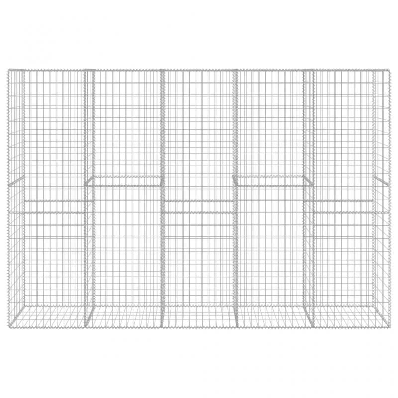 1 VidaXL Gabionmur med lock galvaniserat stl 300x50x200 cm