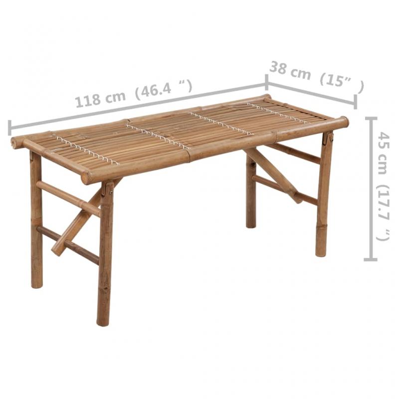 1 VidaXL Trdgrdsbnk bambu hopfllbar med dyna 118 cm bambu gr